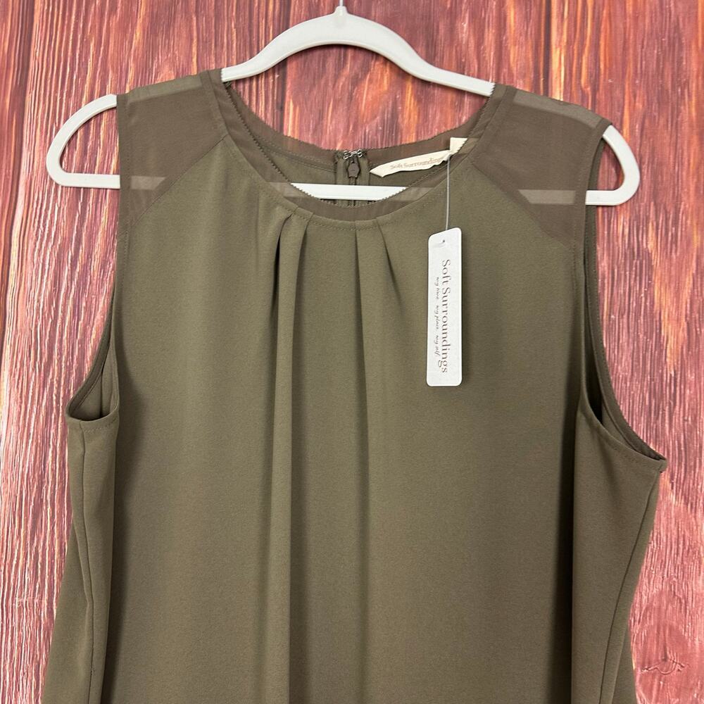 Soft Surroundings Teagan Tank Top Blouse Brown Sleeveless Size Large NWT - Picture 3 of 7